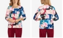 Alfred Dunner Women's Missy Classics Floral Colorblock Knit Top